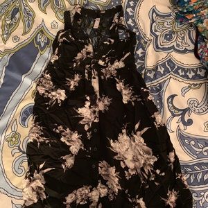 Floral black lace dress